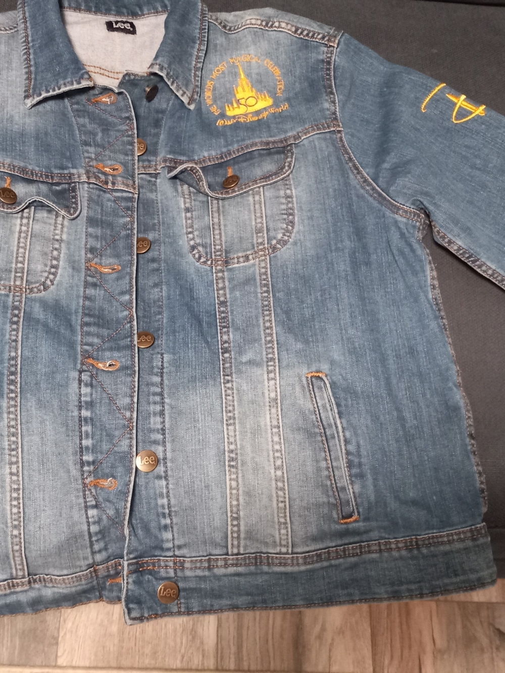 Lee Women's Blue Denim Jacket with Walt Disney World 50th Embroidery